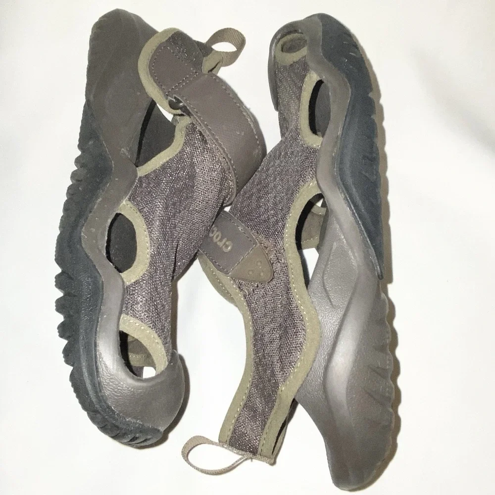 Crocs Swiftwater Brown (Sz 8) Fit Mesh Deck Water Fishing Sandals Mens